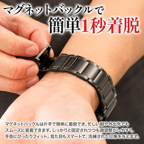 【新品】[BELTIES] 最新対応 スマートウォッチ アップルウォッチバンド 38mm 40mm 41mm 42mm 44mm 45mm 46mm 49mm アップルウォッチ11 シリーズ11 マグネット チタン メタルバンド ベルト メン 68cfae60