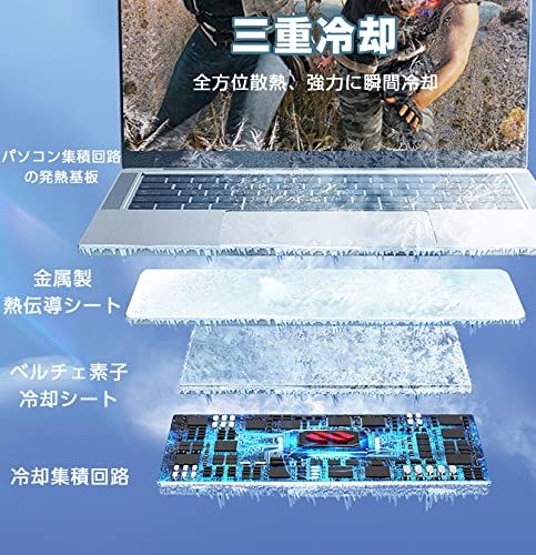 【新品】ノートパソコン クーラー ノートPCスタンド ペルチェ素子 冷却パッド 冷却台 折りたたみ式 5段階高度調整 ノートPC 冷却 クーラー 電子の力で瞬間冷却 低騒音 強冷冷却ファン アルミ合金製 LEDバッグライト 7-16インチまで 07cf7fdb