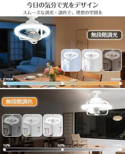 【新品】TENKOO&YOU シーリングファンライト LED 36W 4000lm 【小型・首振り機能】6畳~8畳 天井扇風機 E26口金 ファン付き照明 サーキュレーター 壁スイッチメモリー機能 DCモーター 無段階調光調色 正逆回転 省エ 8c932325
