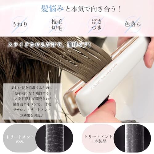 【新品】超音波トリートメント ヘアアイロン 美髪ケア 髪質改善 超音波アイロン ディープトリートメント トリートメント導入器 ツヤ髪 1MHz超音波 遠赤外線 赤色 温熱ヒーターLED ヘアケア ヘアダメージ補修 電池残量可視 IPX6防水 387c2d91