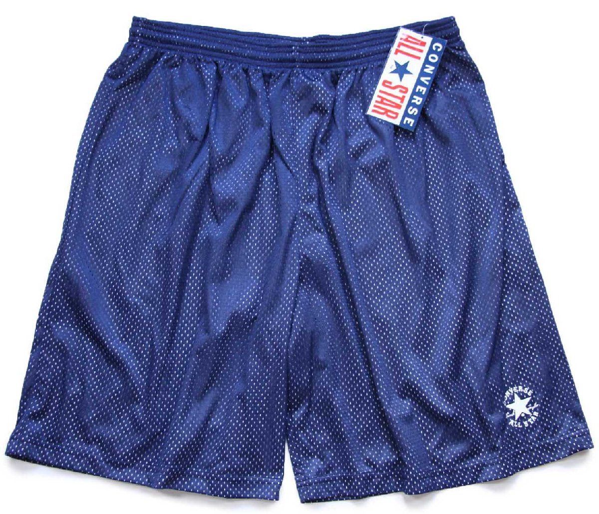 デッドストック★90s USA製 CONVERSEコンバース ALL STARオールスター メッシュ ショートパンツ 紺 2XL★特大 ショーツ ビンテージ