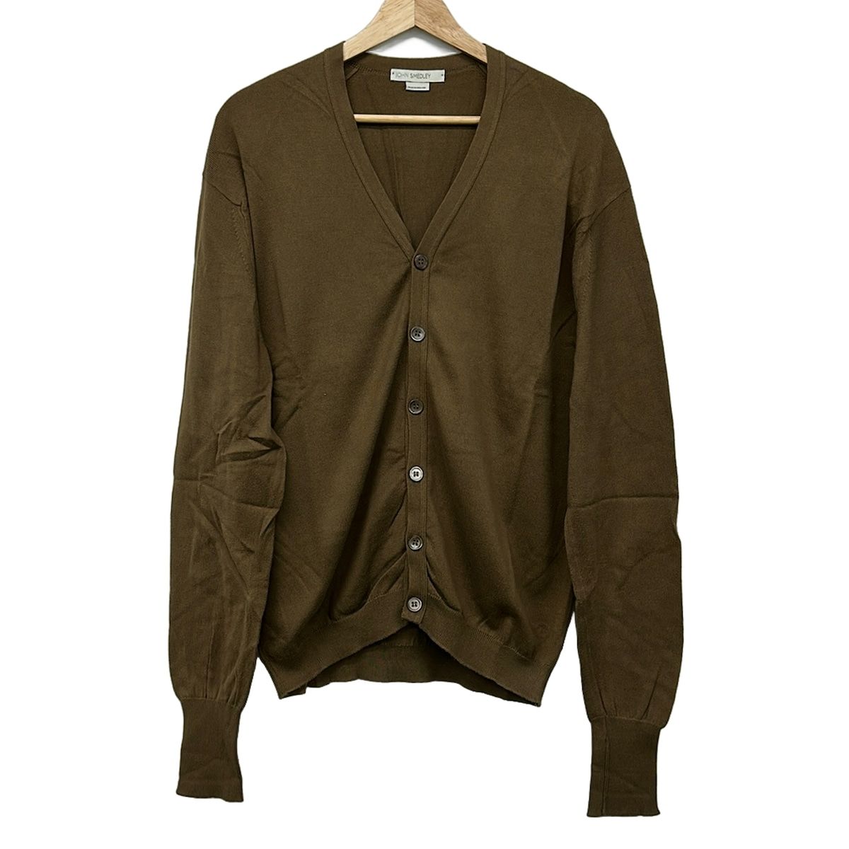 JOHN SMEDLEY(ジョンスメドレー) カーディガン サイズL メンズ - ブラウン 長袖