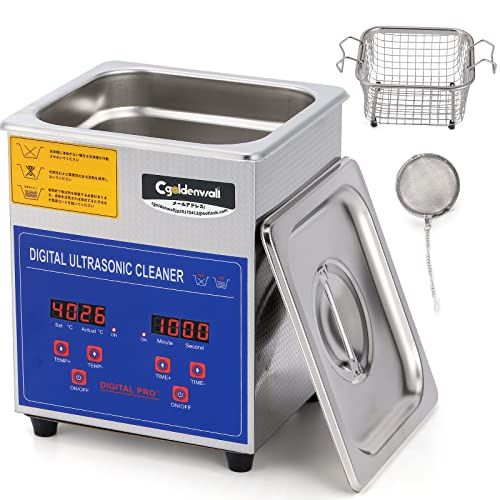 CGOLDENWALL 超音波洗浄機 小型 業務用 2Ｌ 家庭用 0-30min タイマー 20-80℃調節可 40khz 卓上型 超音波クリーナー デジタル 洗浄ツール付き メガネ/腕時計/レコード/貴金属部品のクリーニング用 強力 耐食性 日本語説明書付Y