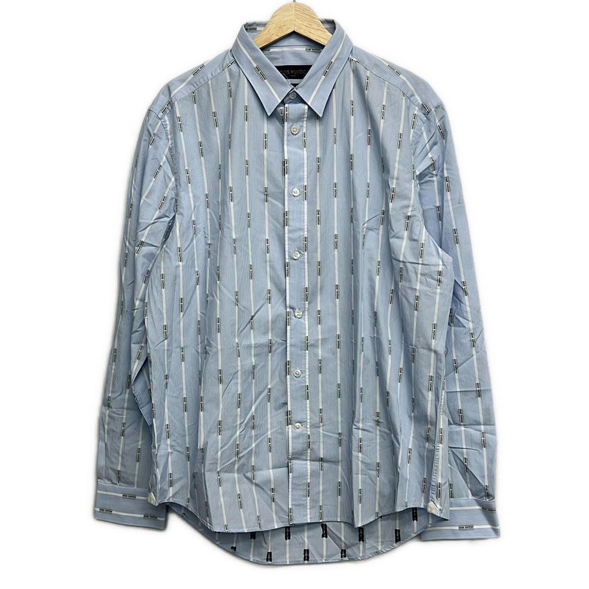 LOUIS VUITTON(ルイヴィトン) 長袖シャツ サイズXL メンズ美品 - RM191Q IQZ HGS42W ブルー×白×黒 2019SS/ストライプ