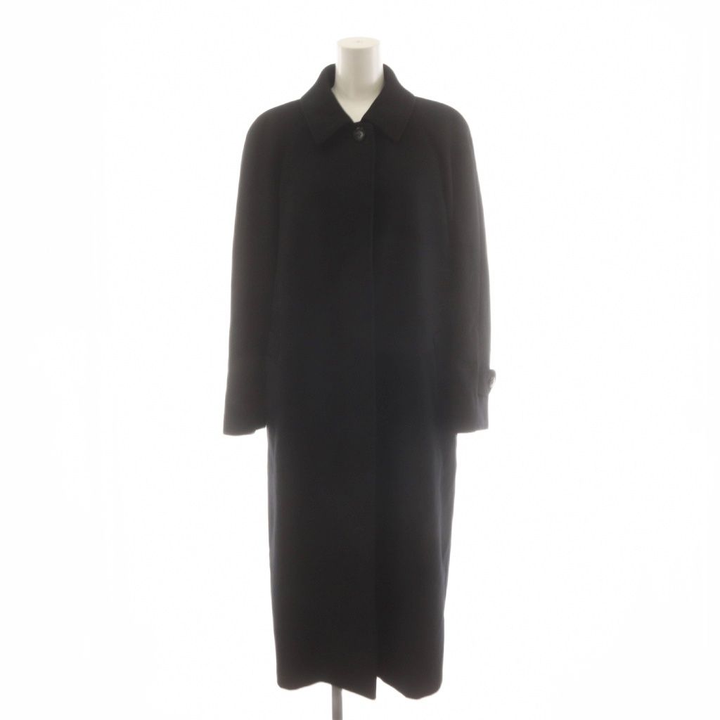 バーバリー ロンドン BURBERRY LONDON ステンカラーコート ロング カシミヤ アウター 38 黒 ブラック FNA32-970 /AN66