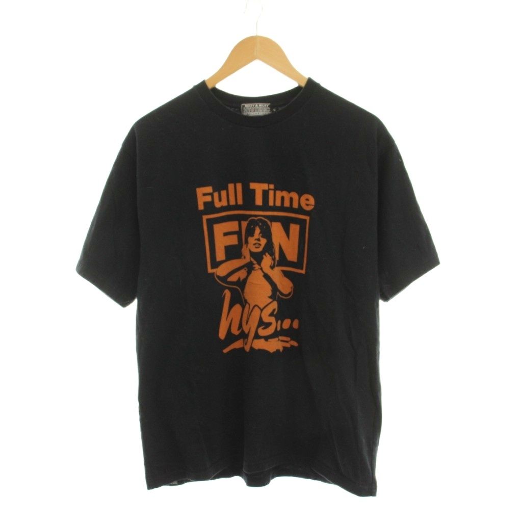 ヒステリックグラマー HYSTERIC GLAMOUR FULL TIME FUN Tシャツ カットソー プリント 半袖 L 黒 ブラック 02241CT07 /YM