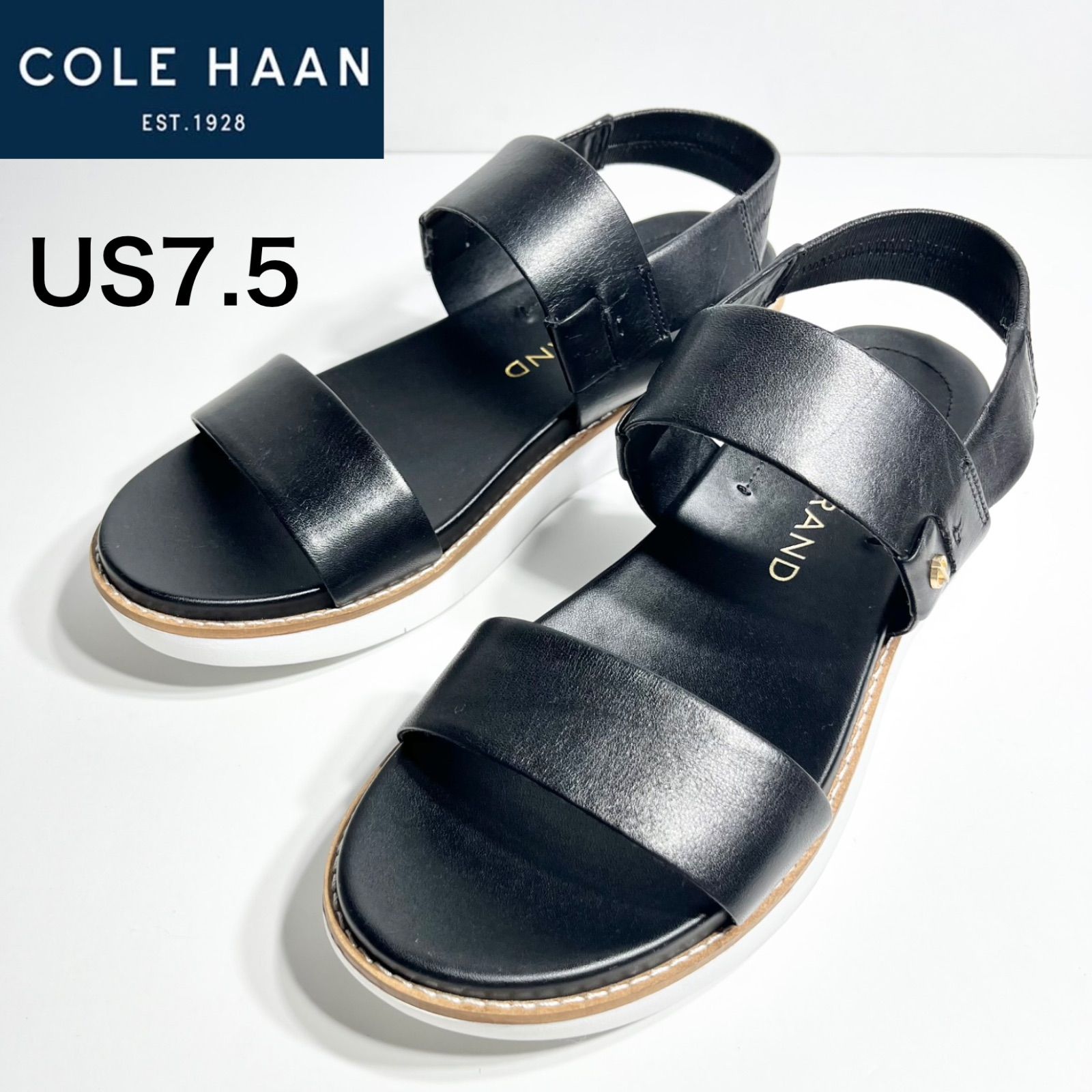 【極美品】COLE HAAN コールハーン ゼログランド レザー サンダル 7.5 B（約24.5cm）W17208
