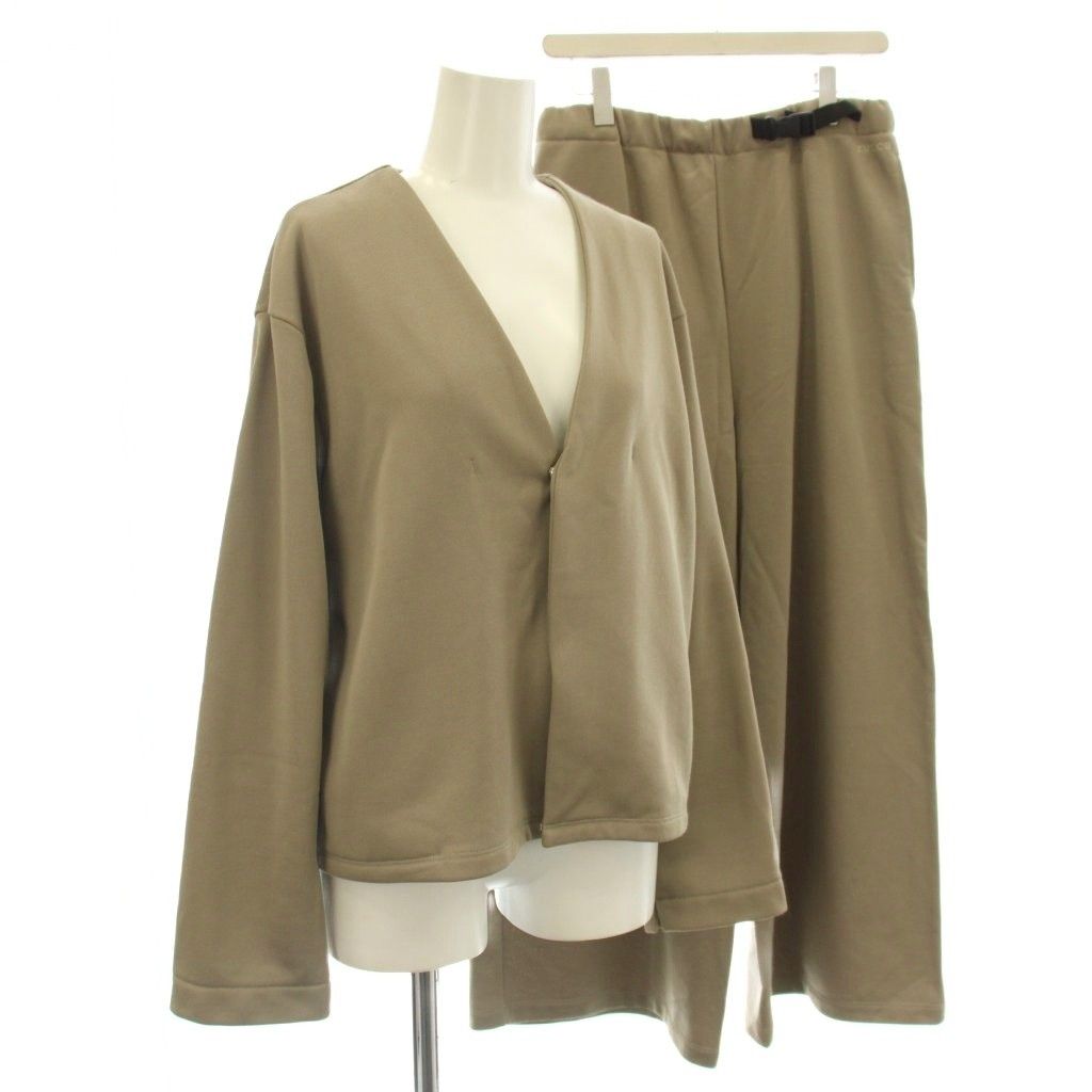 ズッカ zucca ファンクショナル セットアップ ジャージ素材 カーディガン ワイドパンツ 長袖 M ベージュ ZU33JD012 /☆G