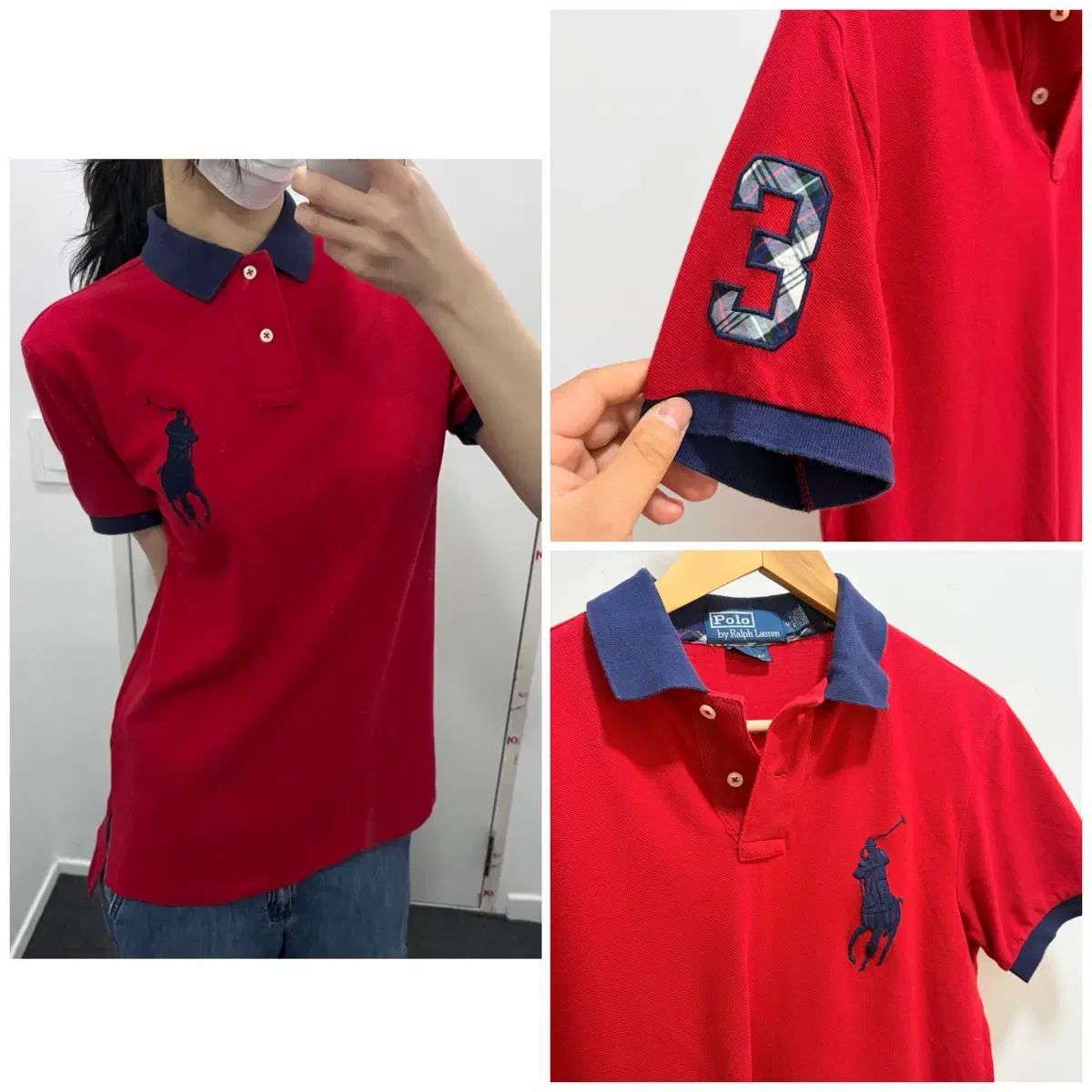ポロ ビックポニー グレンチェック レッド pk 半袖 Tシャツ