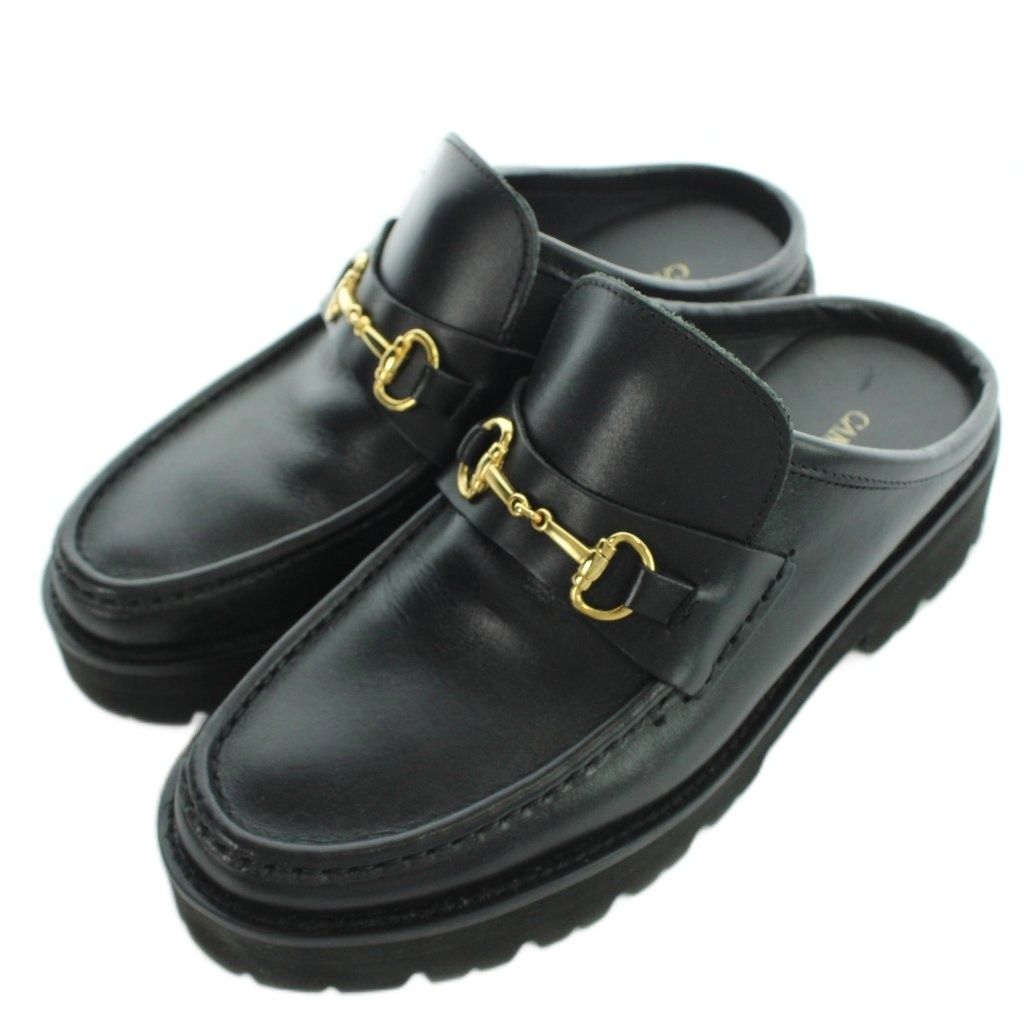 カミナンド caminando 25SS BIT SLIPPER レザースリッポン ビットローファー ミュール 厚底 25cm 黒 ブラック /YI22