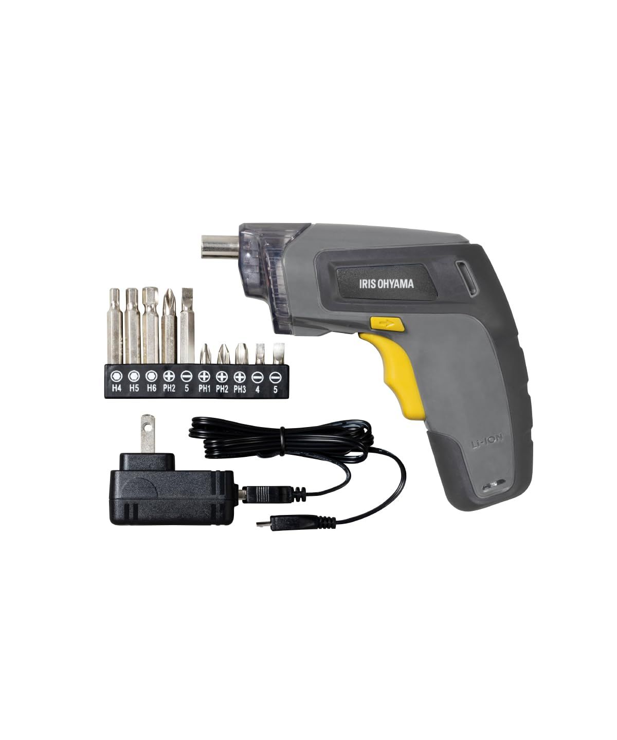 【家具の組立これ一台】アイリスオーヤマ 充電式電動ドライバー USB充電可能 LEDライトで手元も明るく JDD352-H グレー/マスタードｍａ