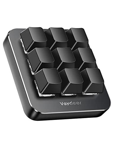 Vaydeer プログラマブルキーボード 9キー ショートカットキーボード ゲーミング 片手 有線 メカニカル キーボードマクロ可能 互換性 Windows&Mac対応 オフィスワーカー、プログラマー、デザイナー、ゲーマーへのプレゼントｍａ