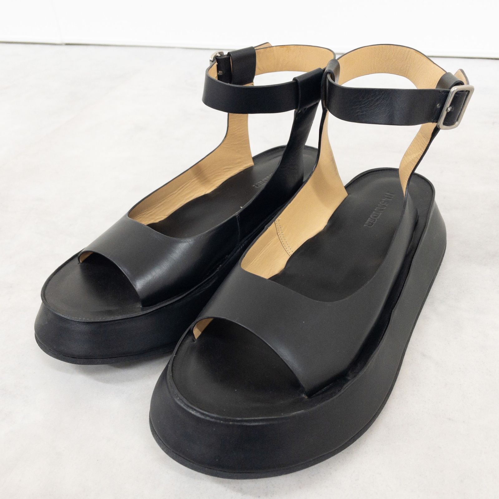 JIL SANDER ジルサンダー プラットフォームサンダル ストラップ レザー 