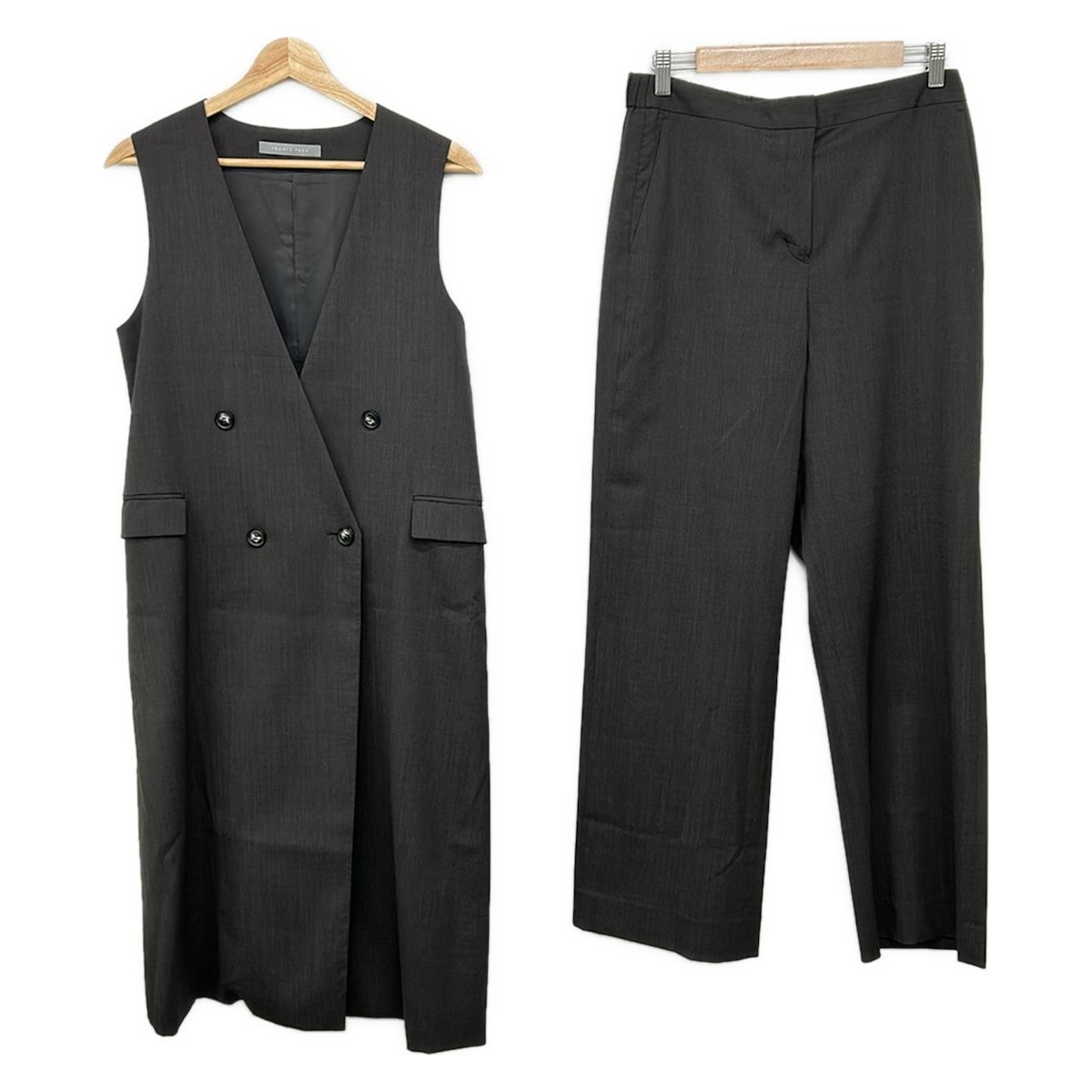 theory luxe(セオリーリュクス) レディースパンツセットアップ レディース美品 - ダークブラウン ロングベスト