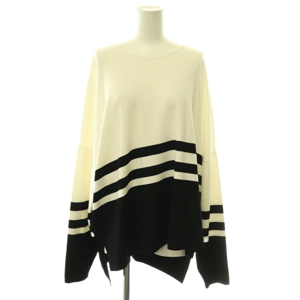 アドーア ADORE 25SS ブライトストレッチニット カットソー ボーダー 38 ブラック /HK ■OS