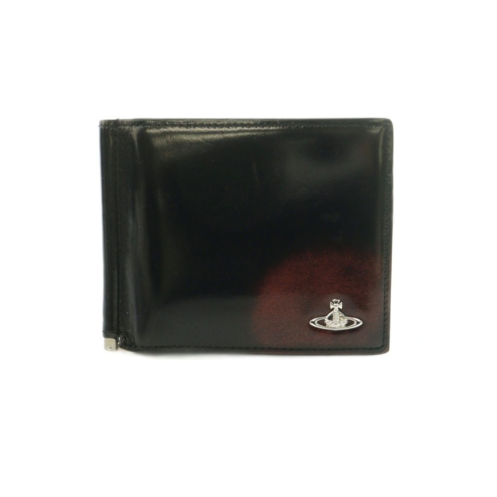 ヴィヴィアンウエストウッド Vivienne Westwood 二つ折り財布 小銭入れ マネークリップ付き 黒 赤 /MI ■OS ■