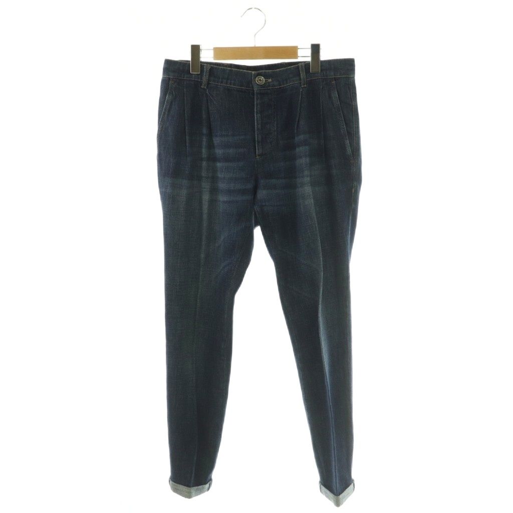 ブルネロクチネリ BRUNELLO CUCINELLI デニム ジーンズ パンツ テーパード ロールアップ 46 紺 DT9219131 /MI ■OS ■AD