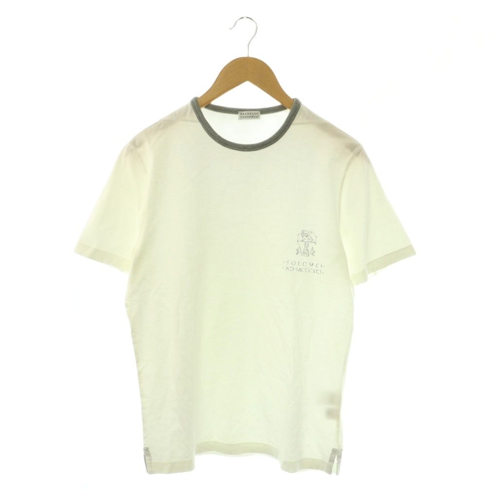 ブルネロクチネリ BRUNELLO CUCINELLI Tシャツ カットソー S 白 グレー DL92825 /MI ■OS ■AD
