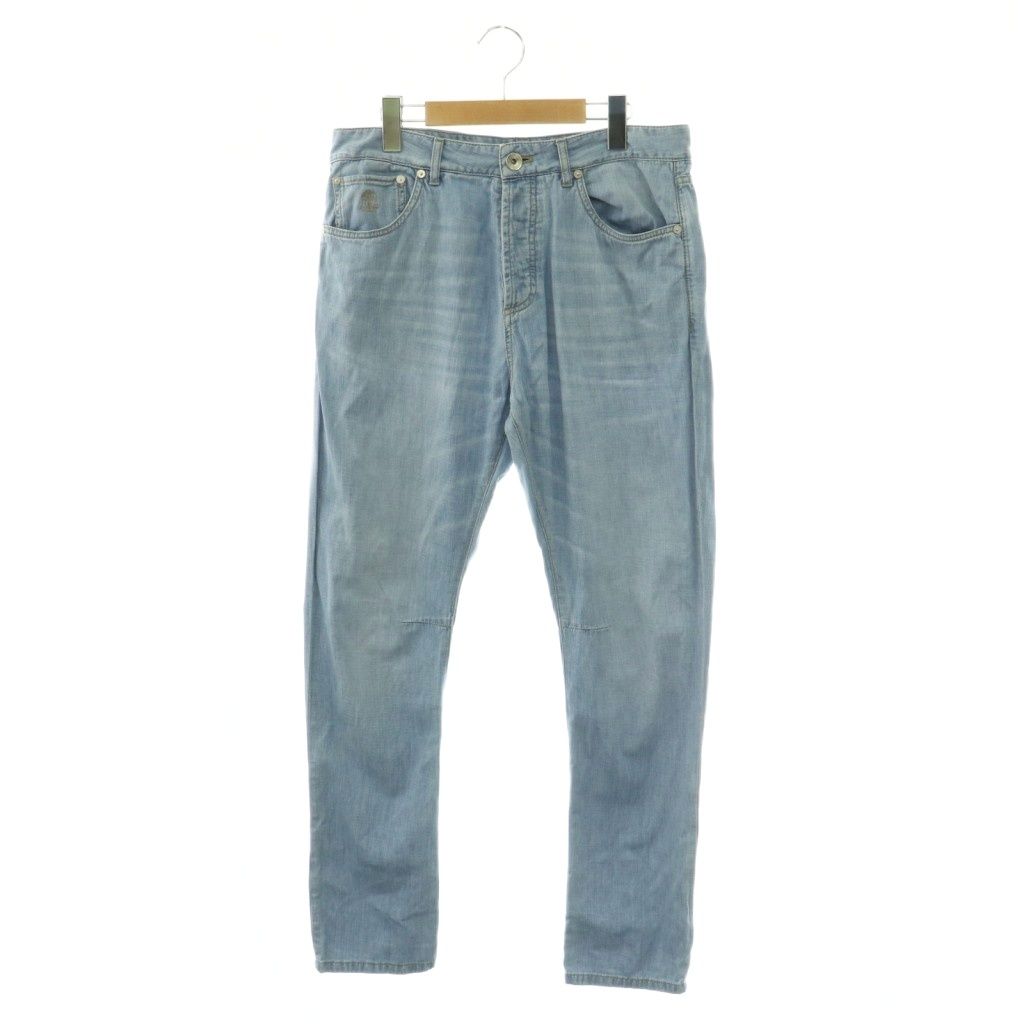 ブルネロクチネリ BRUNELLO CUCINELLI LEISURE FIT テーパード デニム パンツ ジーンズ 48 水色 /MI ■OS ■AD
