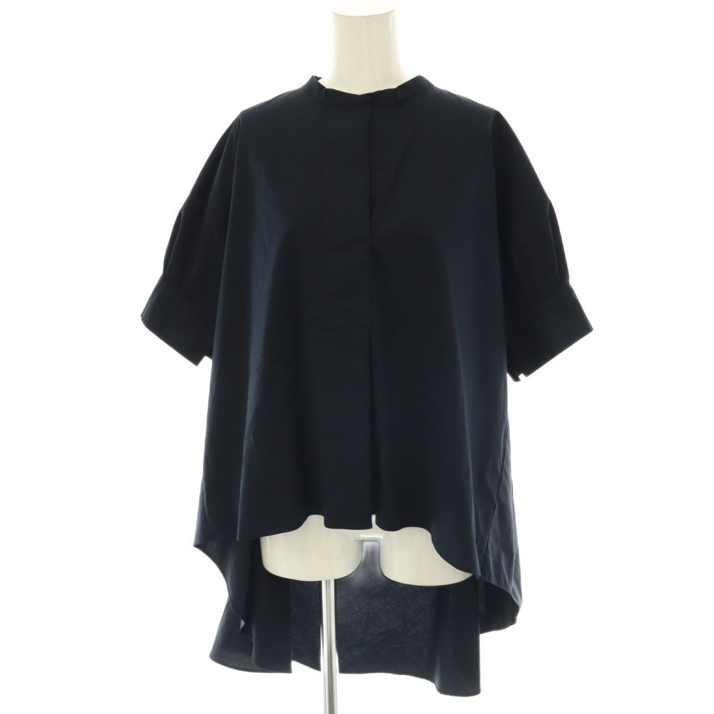 プレインピープル PLAIN PEOPLE スキッパーシャツ 五分袖 プルオーバー 9 ネイビー /DO ■OS
