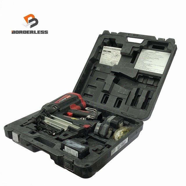 ☆中古品☆MAX マックス ガスネイラ GS-738C2 バッテリ2個(6V1.5Ah) 充電器 ケース付 充電式 ガス式鋲打ち機 ガスピンネイラ128608