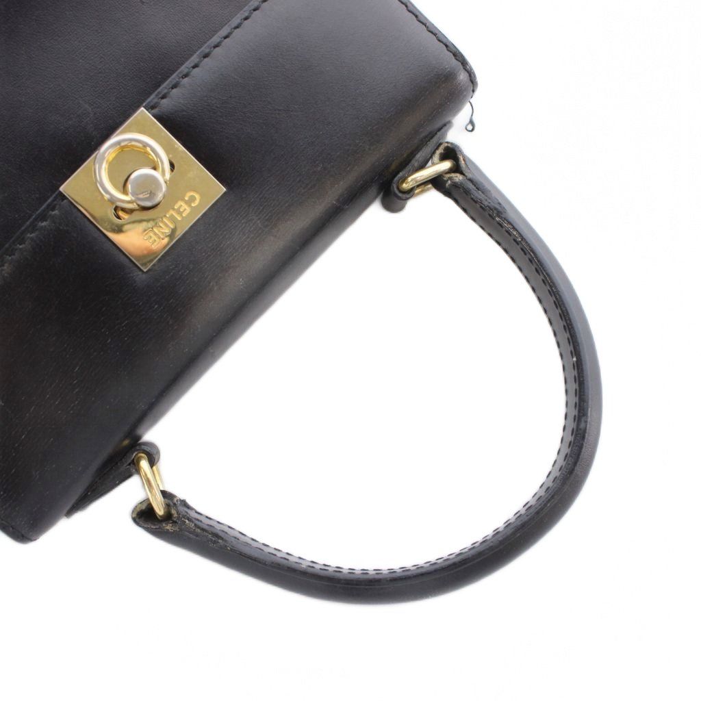 セリーヌ CELINE ガンチーニ 2WAY トップハンドル ハンドバッグ レザー