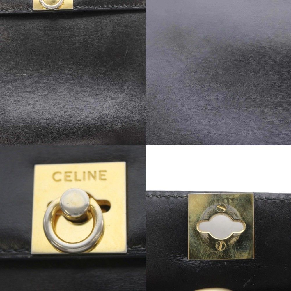 セリーヌ CELINE ガンチーニ 2WAY トップハンドル ハンドバッグ レザー