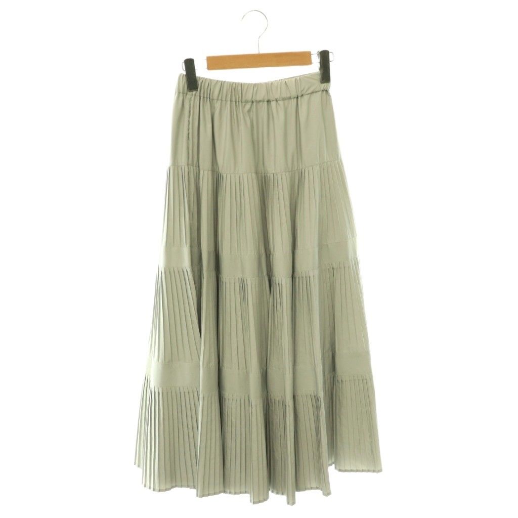ラブティックボンボン La boutique BonBon 25SS 3段ティアードスカート プリーツ ロング 36 グレー /SY ■OS