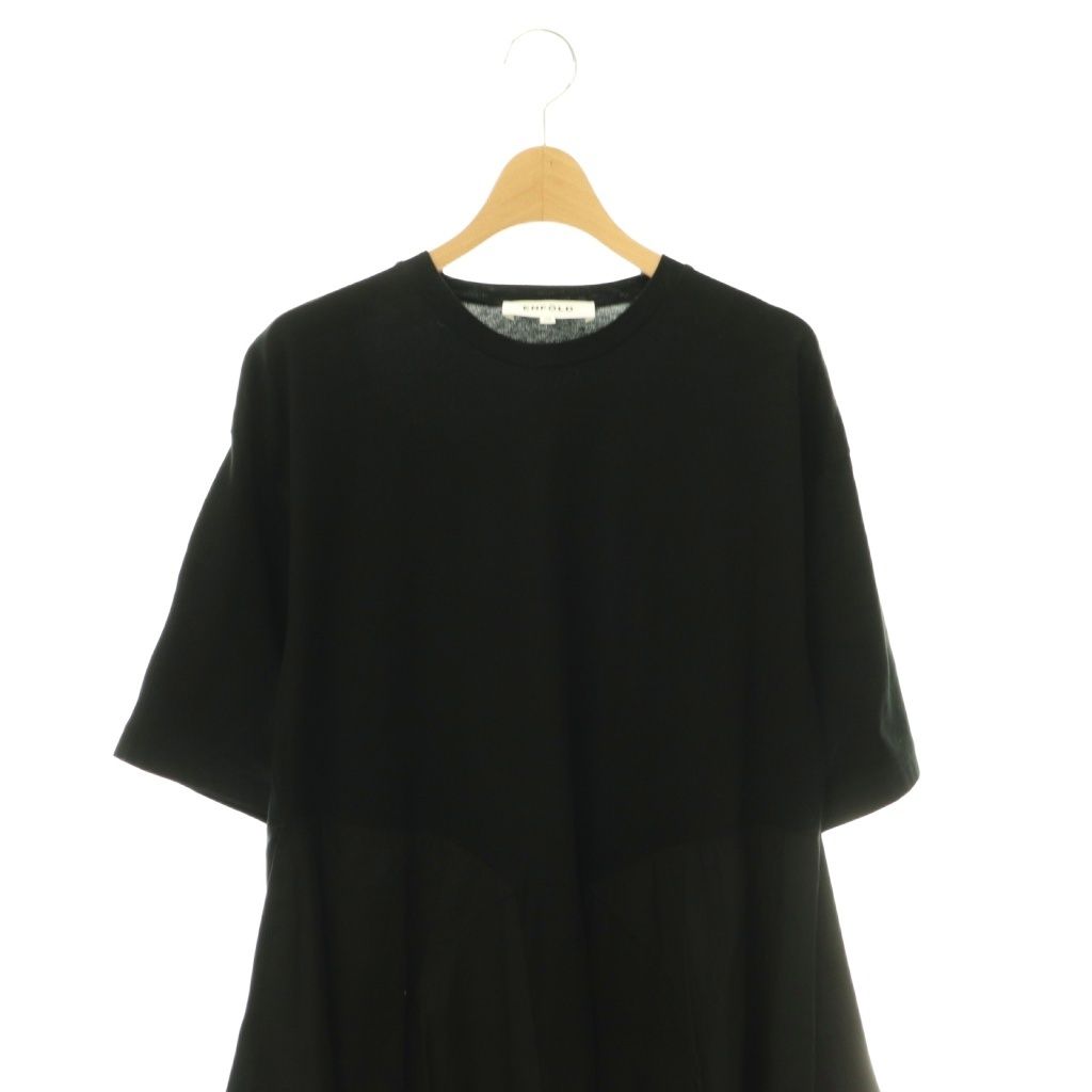 激安販売 ENFOLD ブラック 長袖シャツ フレアツイルシャツ 38 【公式 
