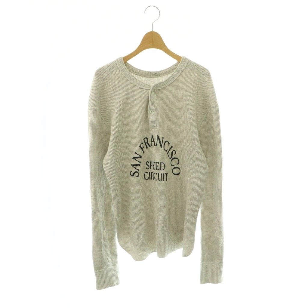 グッドグリーフ GOOD GRIEF! 24AW SFSC PRINTED HENLEY NECK TOP カットソー ワッフル F グレー /MI ■OS