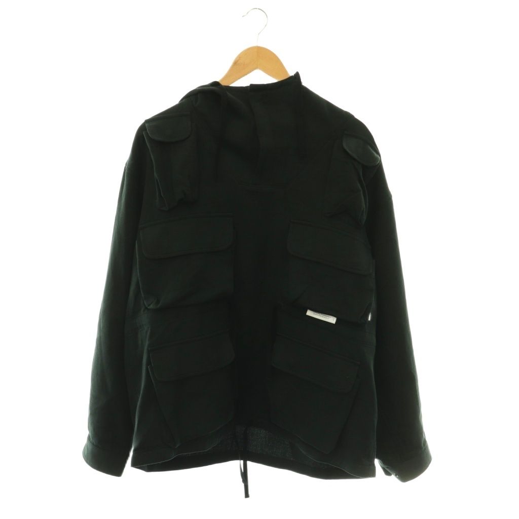 ダブルタップス WTAPS 25AW CHAMBER / LS / COTTON. TWILL プルオーバーシャツ フード 02 ブラック /HK ■OS ■SH