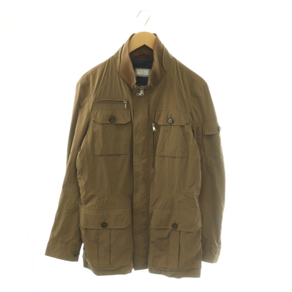 ブルネロクチネリ BRUNELLO CUCINELLI ジャケット ジップアップ スタンドカラー マルチポケット XS 茶 DK92538 /MI ■OS ■AD
