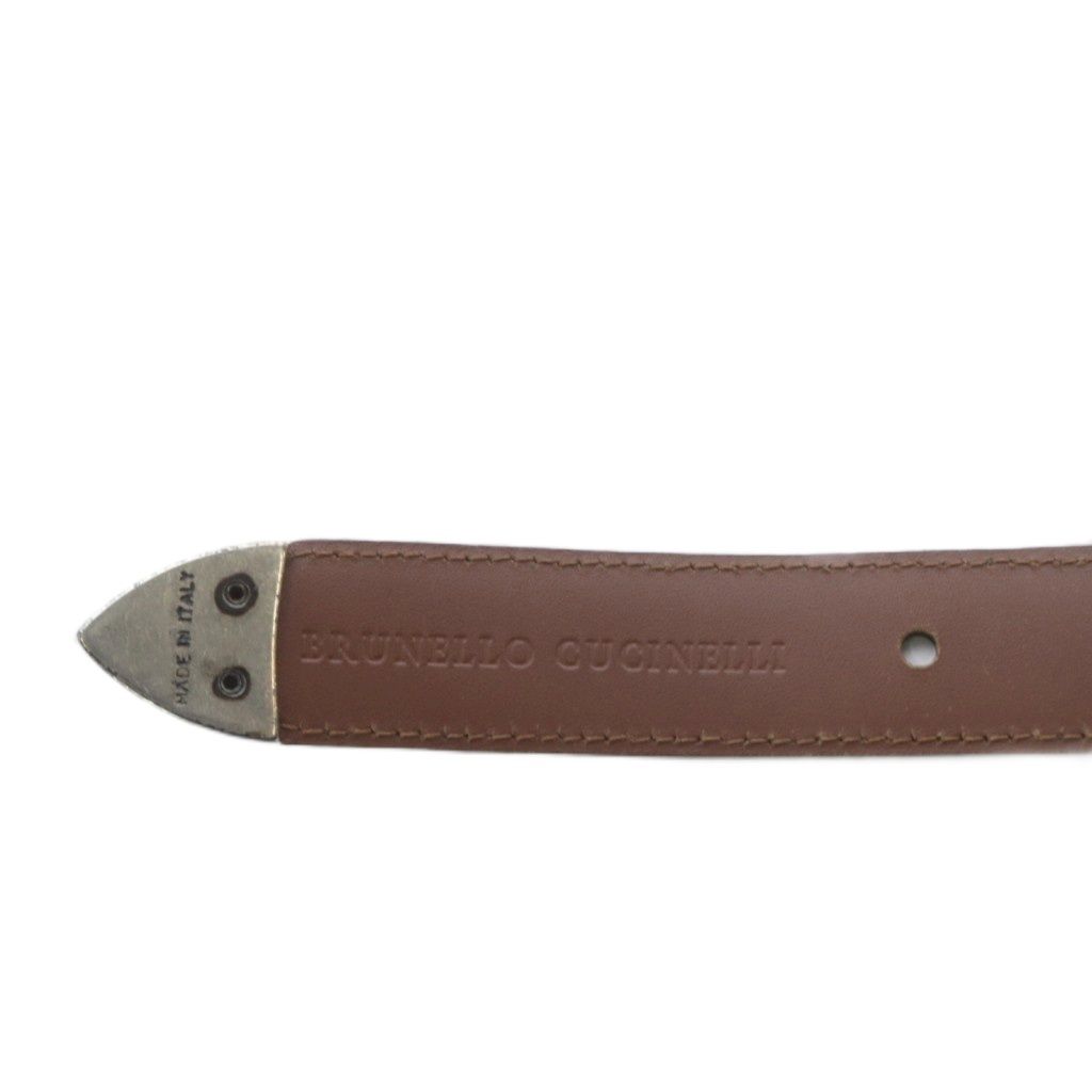 新品！BELLINO CUCINELLI レザーベルト95プンターレ 新品！BELLINO CUCINELLI レザーベルト95プンターレ 【公式通販】