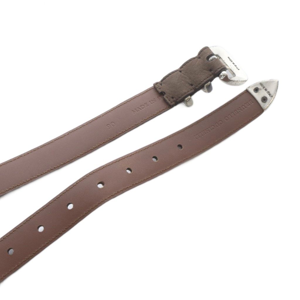 タグ　保存袋付き ブルネロクチネリ　プンターレ　レザーベルト　ブラウン×シルバー 2026年最新】BRUNELLO CUCINELLI メンズ ベルトの人気アイテム - メルカリ