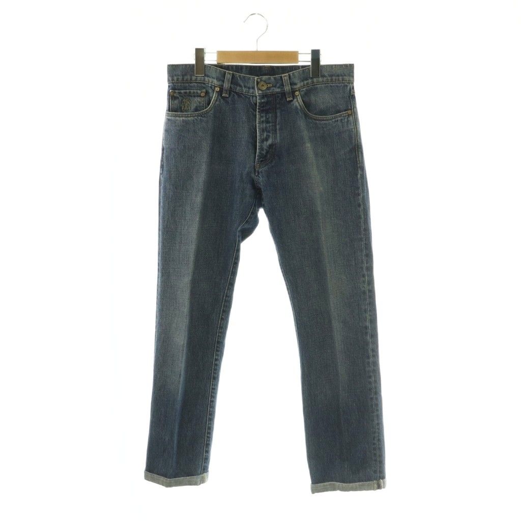 ブルネロクチネリ BRUNELLO CUCINELLI デニム ジーンズ パンツ ボタンフライ テーパード 46 青 /MI ■OS ■AD