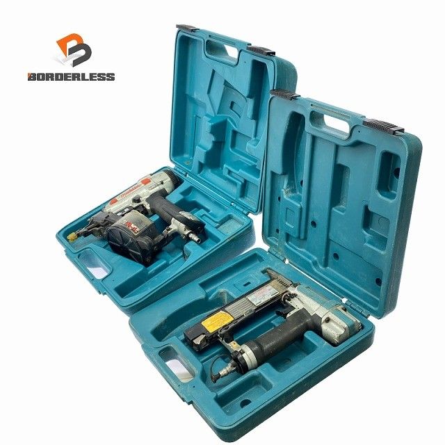 ☆中古品 2点セット☆ makita マキタ 50mm 常圧エア釘打機 AN514 50mm 仕上釘打機 AF502 コイルネイラ フィニッシュ128723