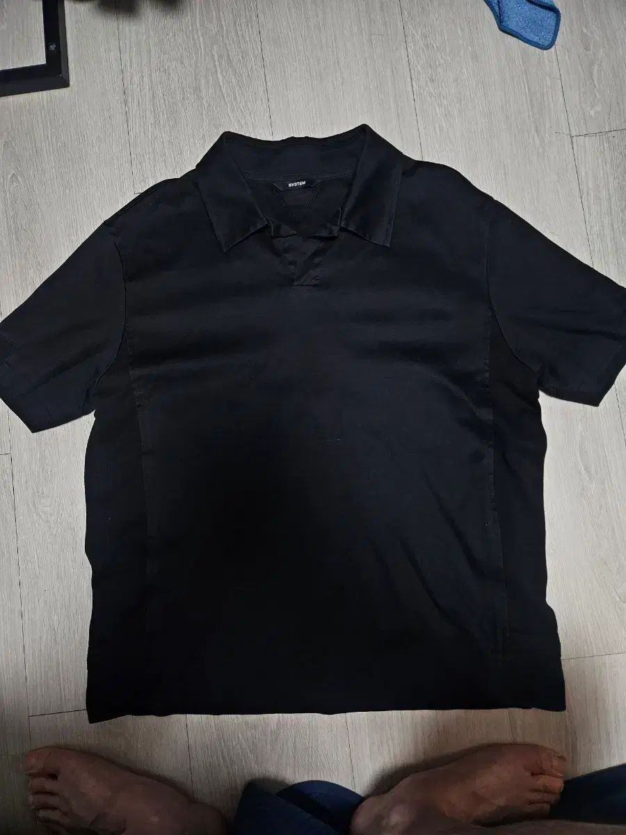SYSTEM homme 22ss ブラック 半袖 ポロTシャツ カラーTシャツ
