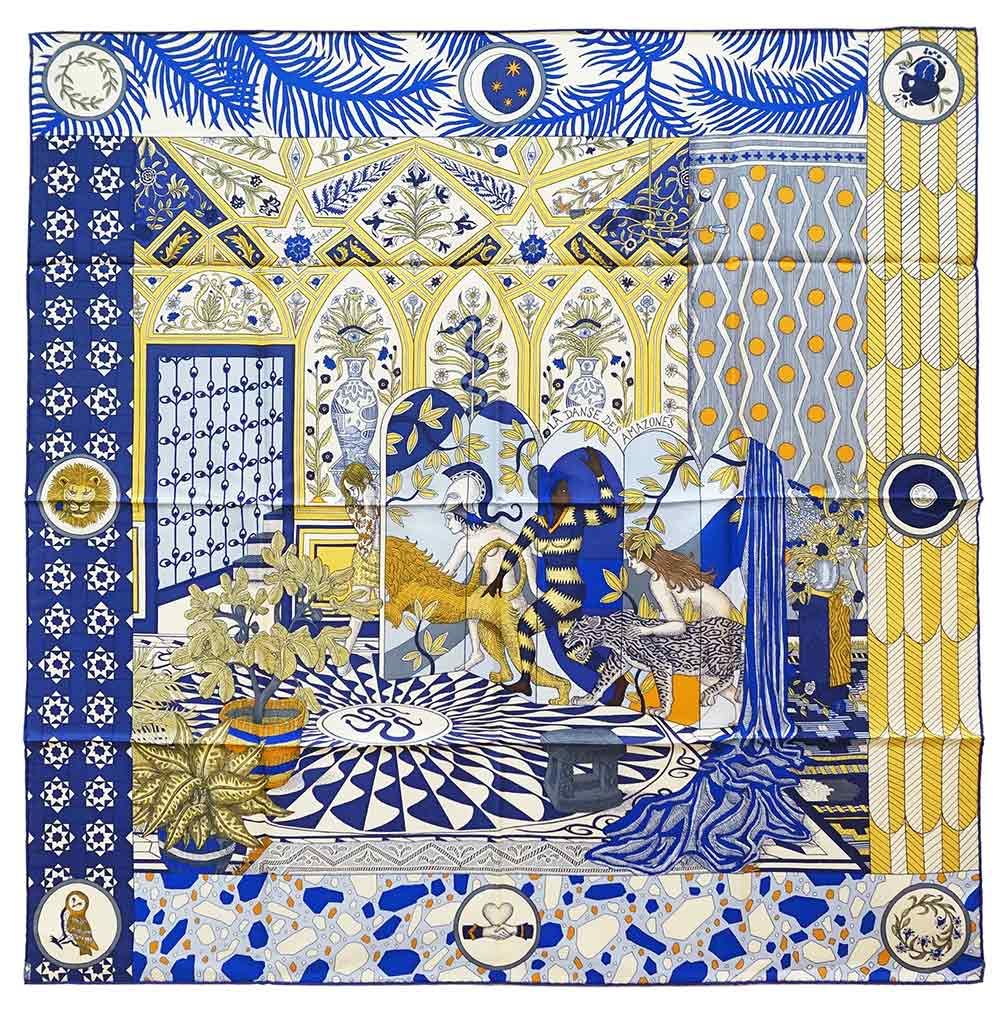 良品✨ エルメス カレ90 アマゾンのダンス シルク 大判スカーフ エルメス カレ 90 La Danse des Amazones アマゾンのダンス シルク100