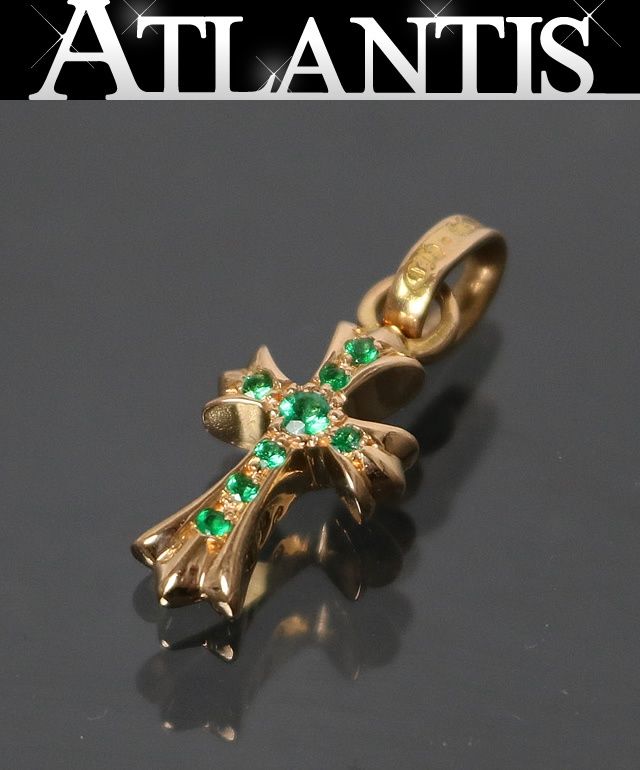 CHROME HEARTS 銀座店 クロムハーツ 22K ベイビーファットクロス アフターエメラルド ペンダント トップ ゴールド 103288