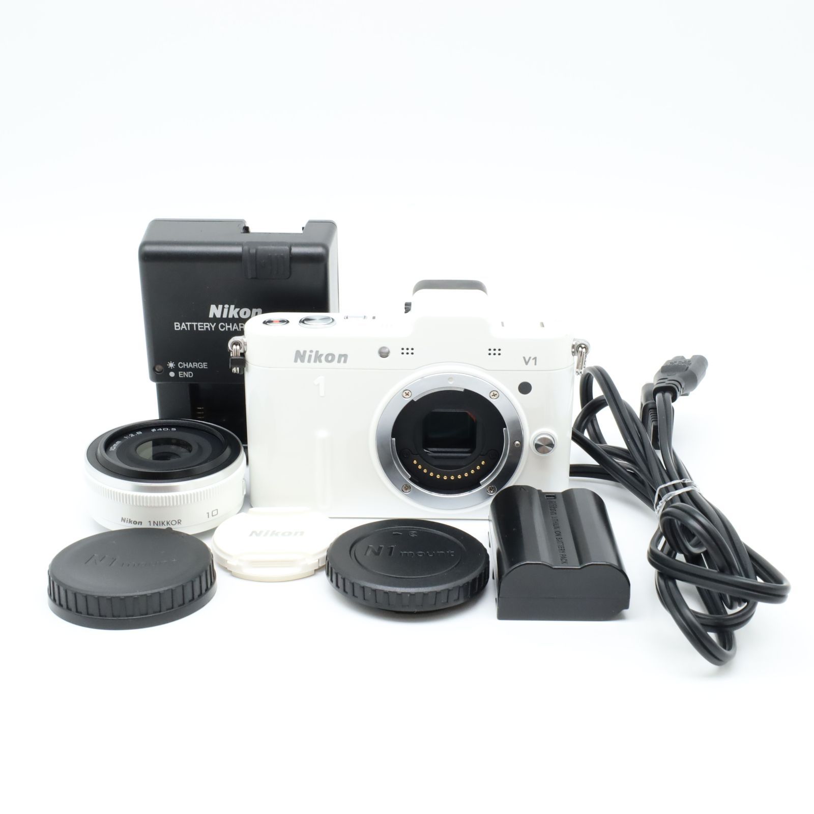 ショット数1246回！□美品□ Nikon 1 V1 薄型レンズキット ホワイト 