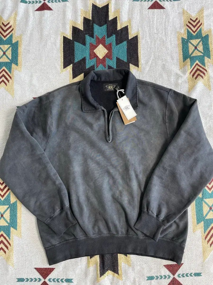 RRL フレンチ テリー ハーフジップアップ スウェットシャツ(L)