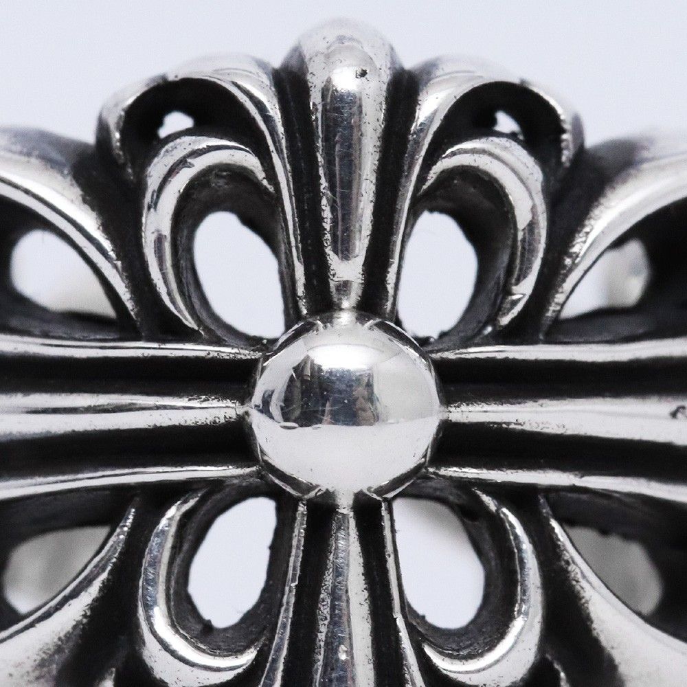 17号 CHROME HEARTS ダブルフローラルクロスリング シルバー - メルカリ
