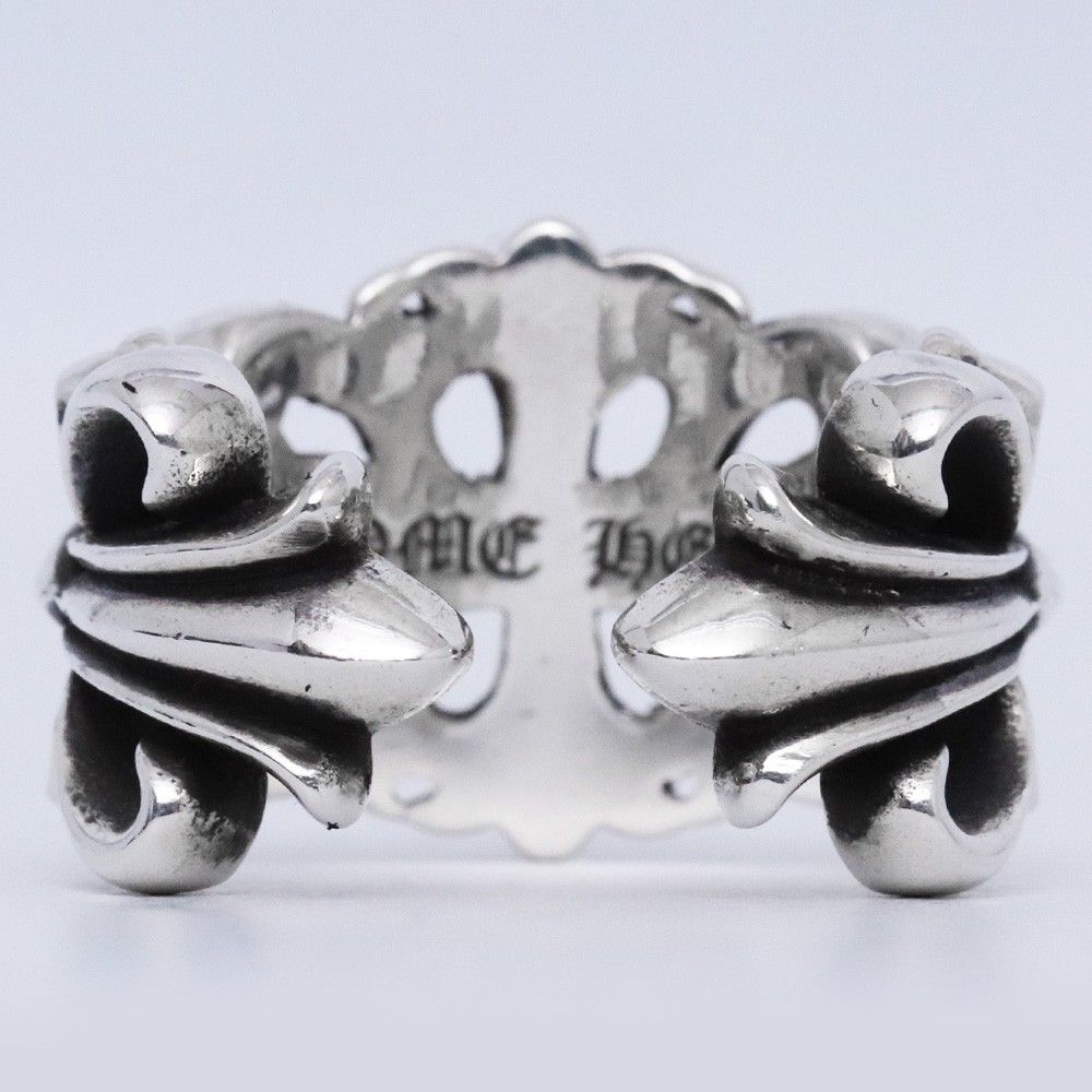 17号 CHROME HEARTS ダブルフローラルクロスリング シルバー - メルカリ