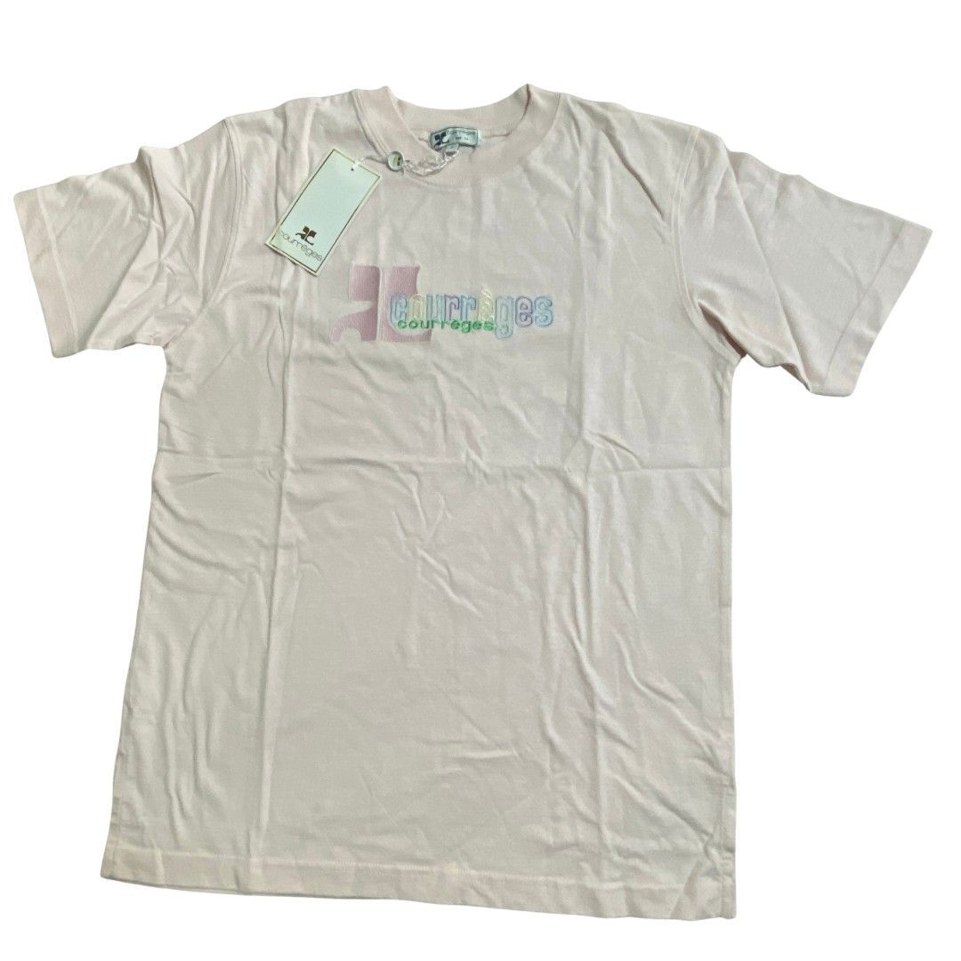 クレージュ courreges Tシャツ トップス サイズ9R M相当 ロゴ 半袖 M