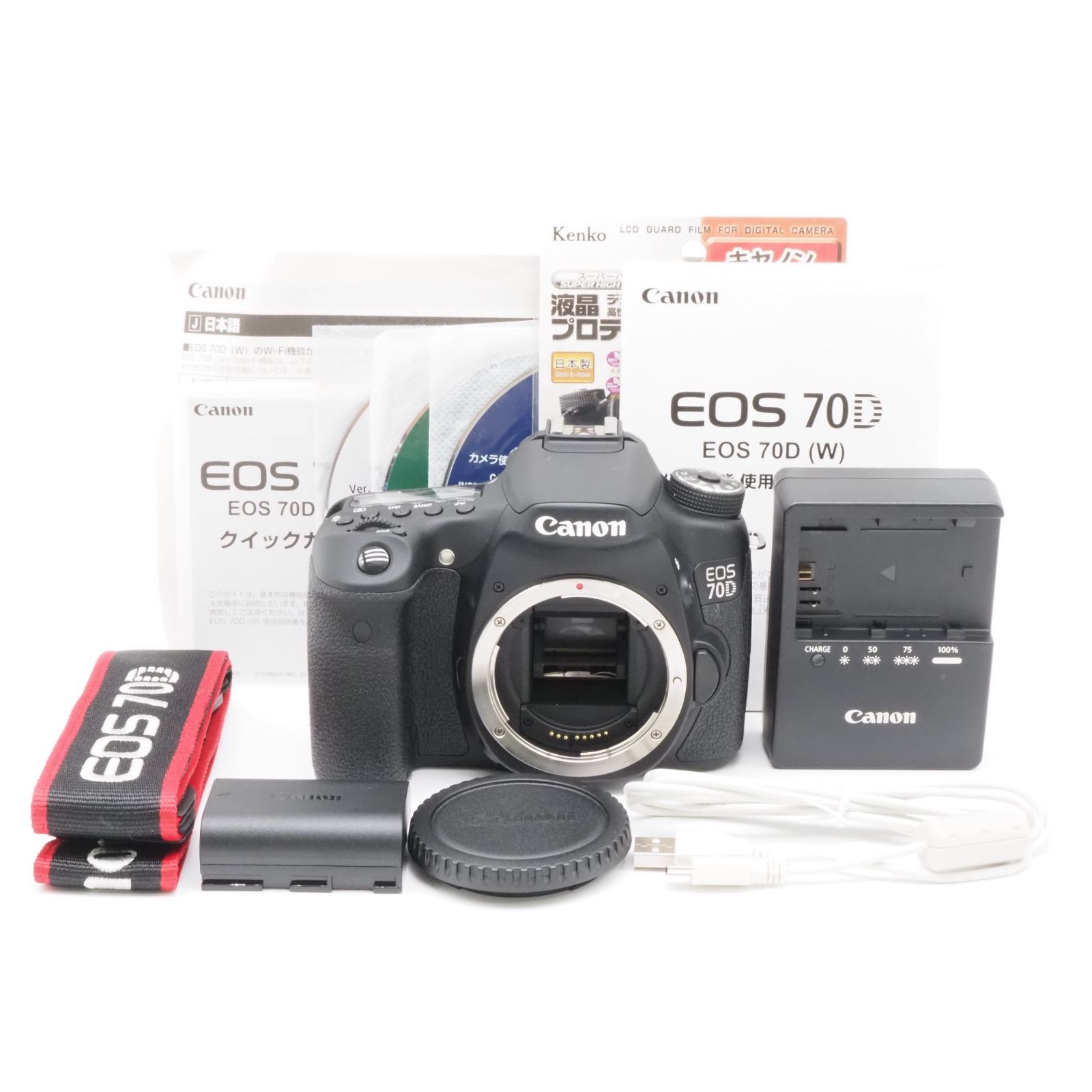 ショット数84枚で極少です！ストラップ未使用！■ほぼ新品■ CANON EOS 70D ボディ