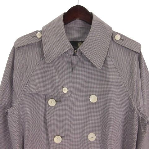 グレンフェル GRENFELL トレンチ コート チェック ベルト ネイビー 38
