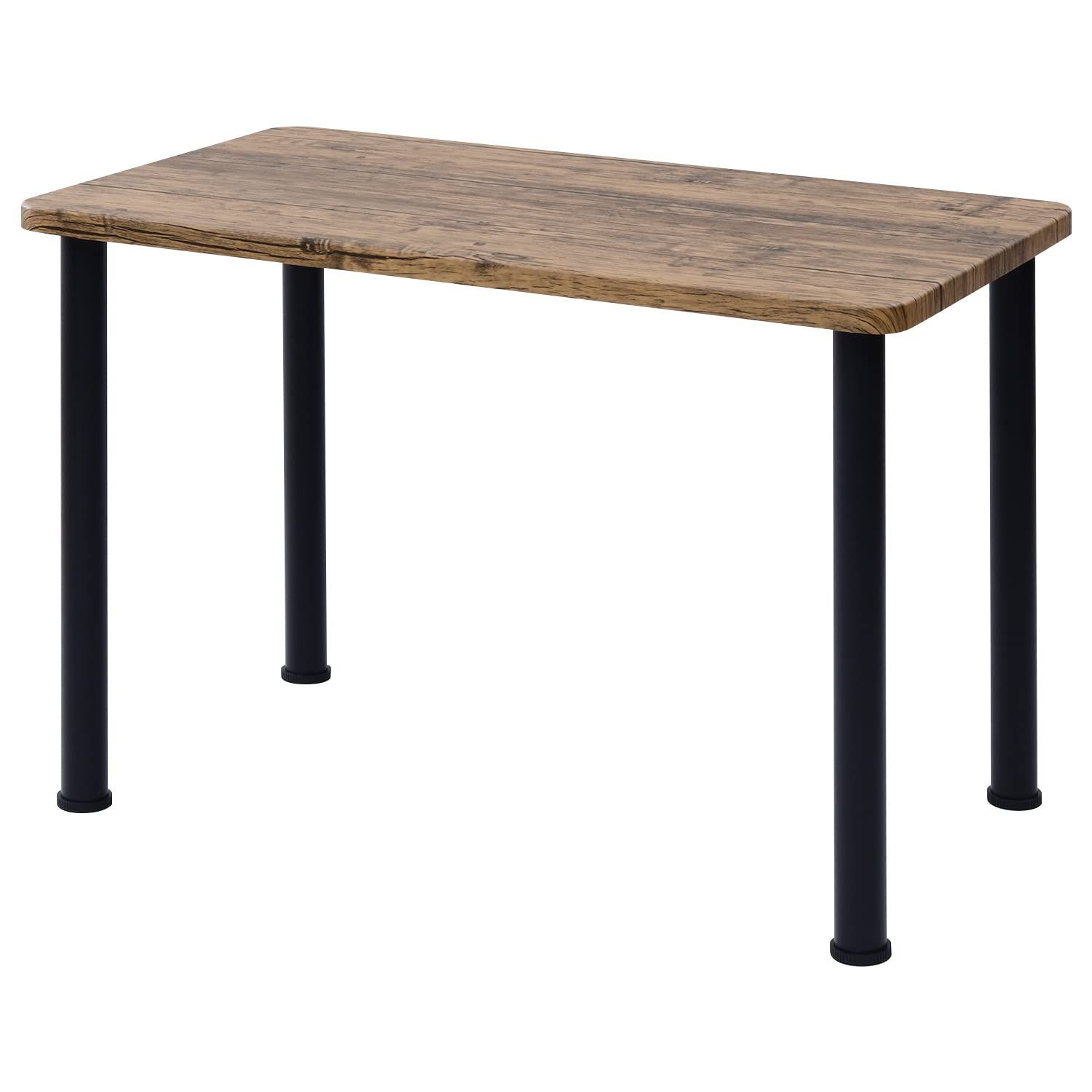 [山善] デスク パソコンデスク 幅100×奥行60×高さ70cm 【耐荷重80kg】 傷や汚れに強い天板 頑丈設計 天板厚3cm 脚部パイプ直径5cm 組立品 ブラウン(木目調) AMDT-1060(ABR)セットｍａ