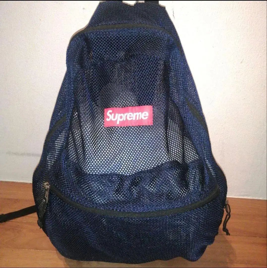 Supreme Mesh Backpack ネイビー - シュプリーム メルカリ