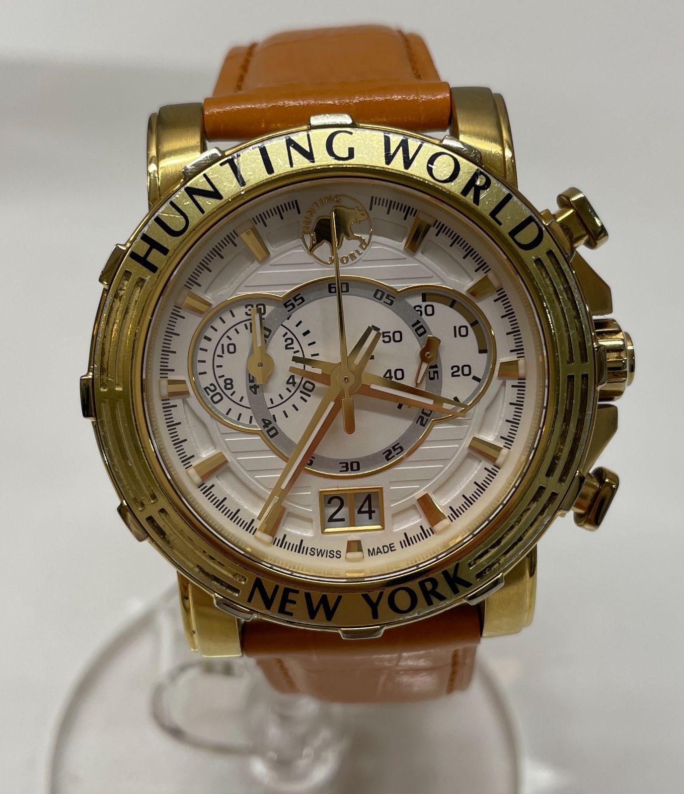 【管理番号-SK】要注意 バックル不良　稼働品 ハンティングワールド HUNTING WORLD 腕時計 イリス クロノ HW913 クォーツ
