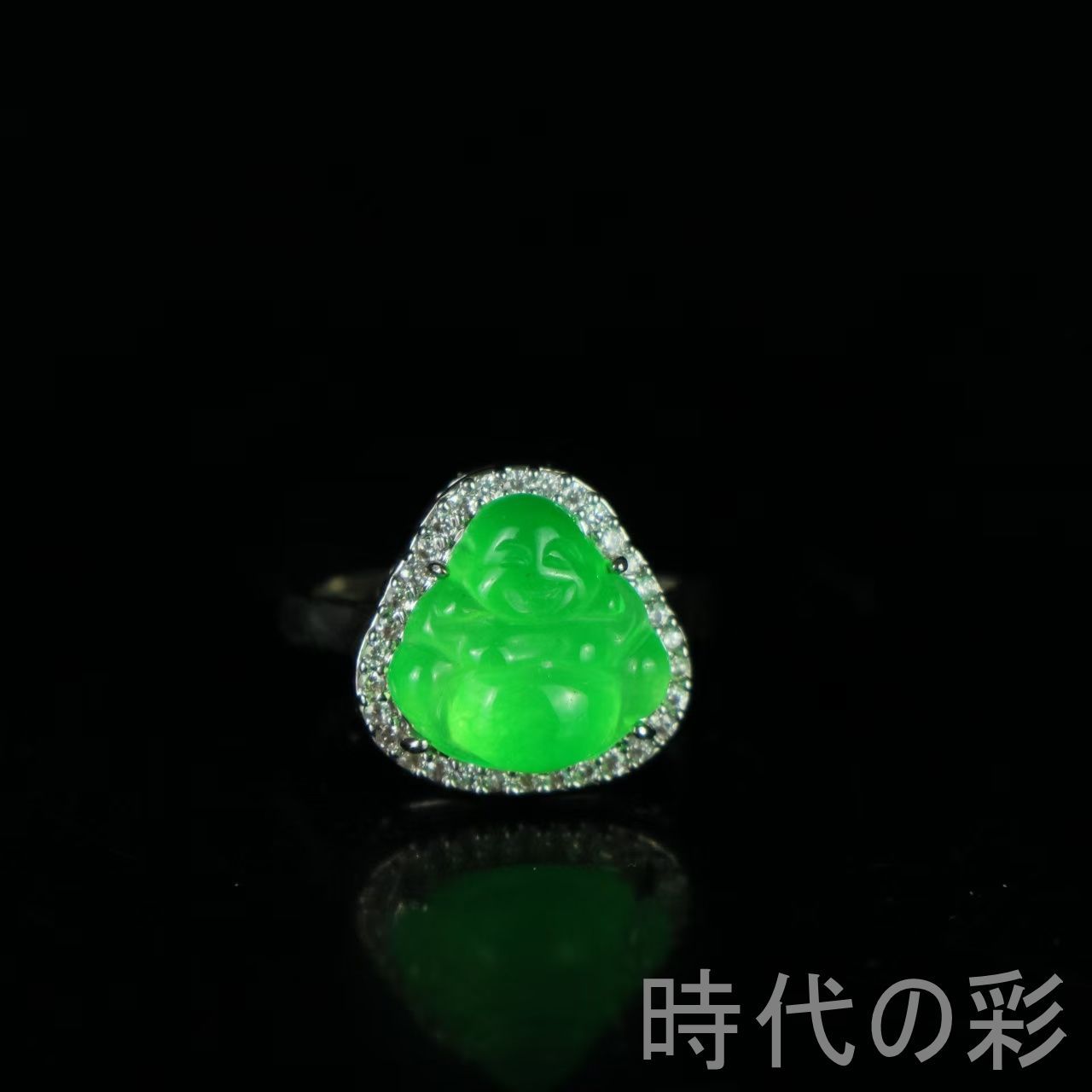 中国古美術 高冰種 翡翠 リング ジュエリー 氷透水潤 收藏品 R08052118